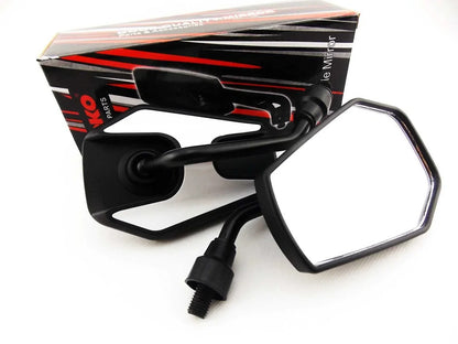 Black White Hex Soko Mirrors for Suzuki DRZ400 (2000-2015)