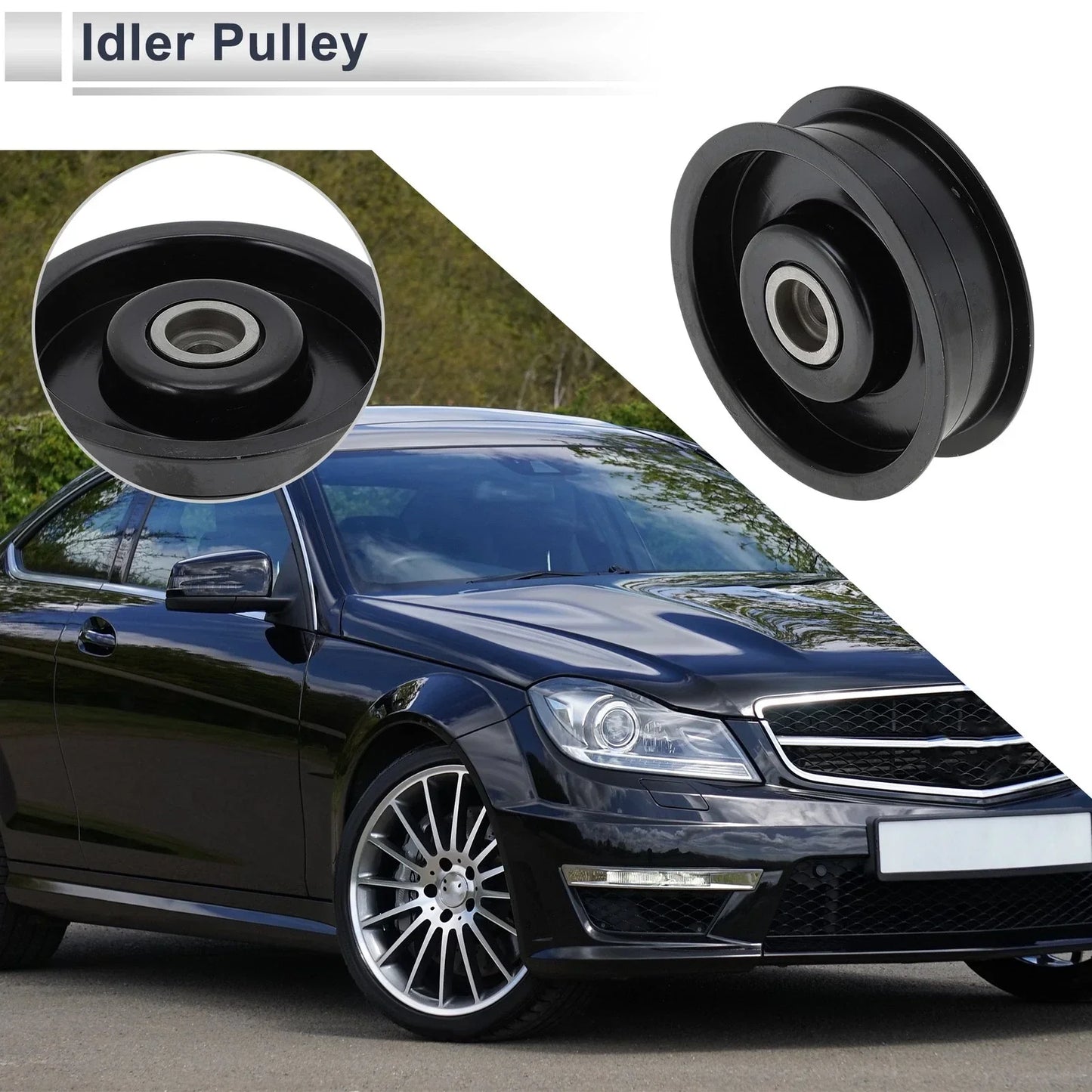 Drive Belt Idler Pulley for Mercedes-Benz W463 (2009-2014) Black 1 x Pc