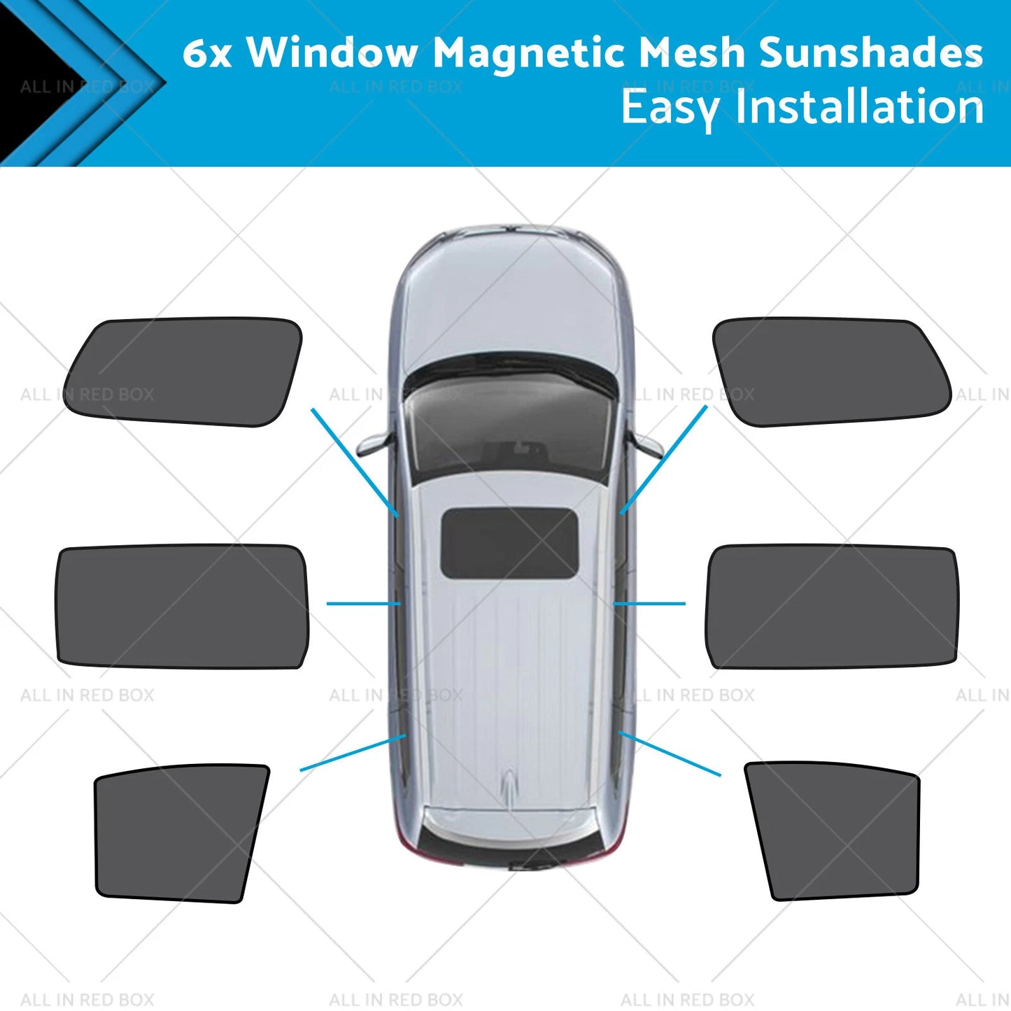 6 x Magnetic Mesh Sunshades for Kia Carnival YP (2015-2020)