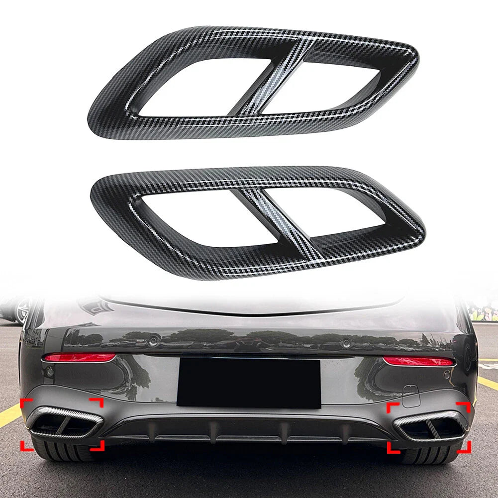 Carbon Fiber Rear Exhaust Pipe Outlet Cover for Benz CLE Coupe (2024)