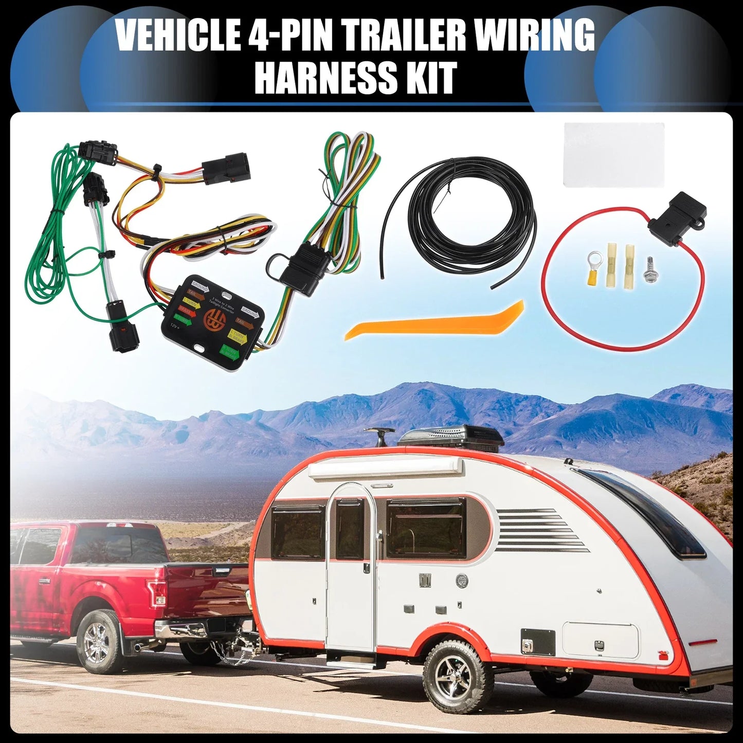 4-Pin Trailer Wiring Harness Kit for Hyundai Tucson (2010-2018)