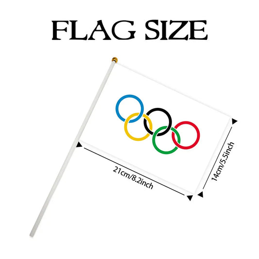 20 x 14x21cm Handheld Mini Olympic Rings Flags for Home Decoration