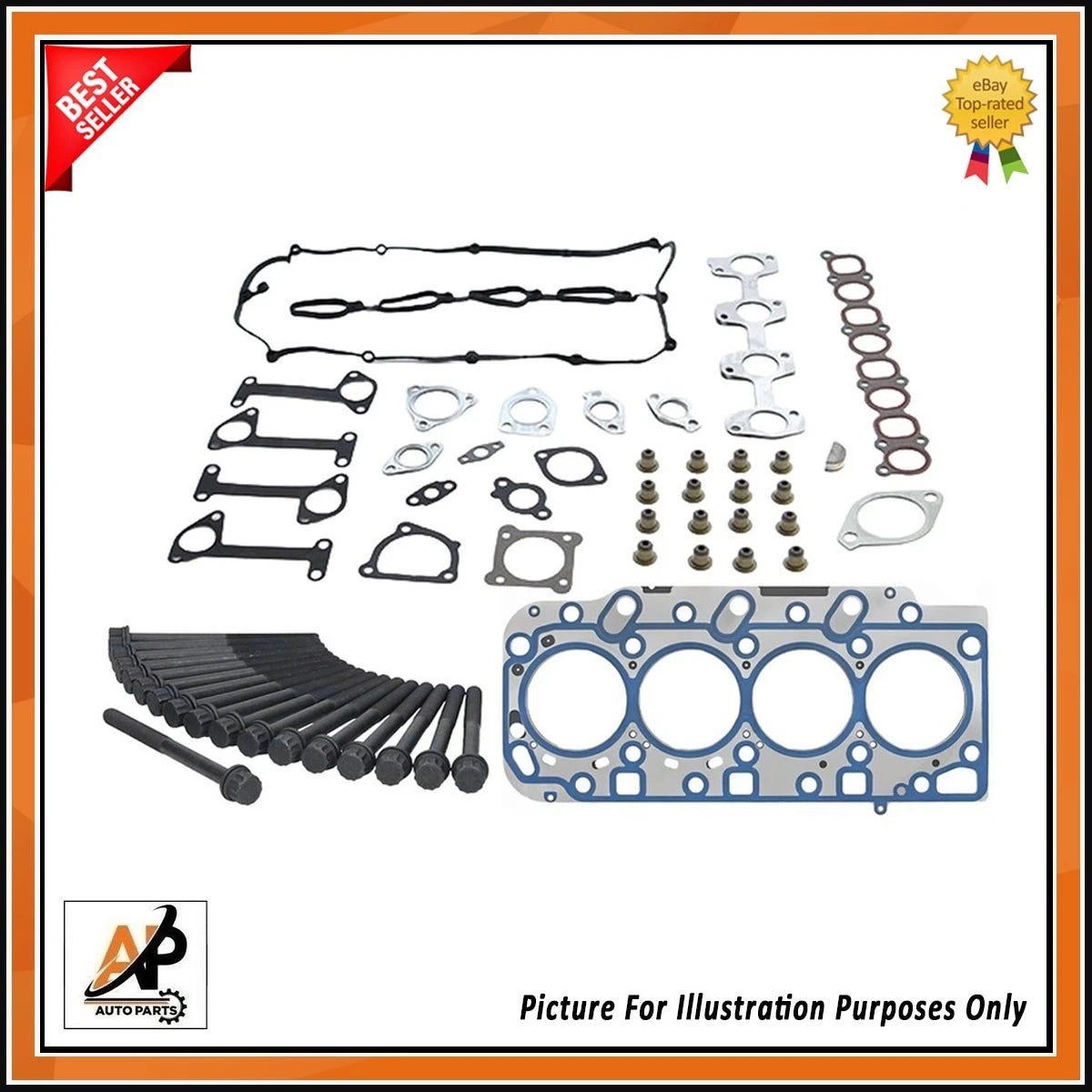 Head Gasket Set + Head Bolts for Hyundai H1 H350 Porter 2.5D (2004–2008)
