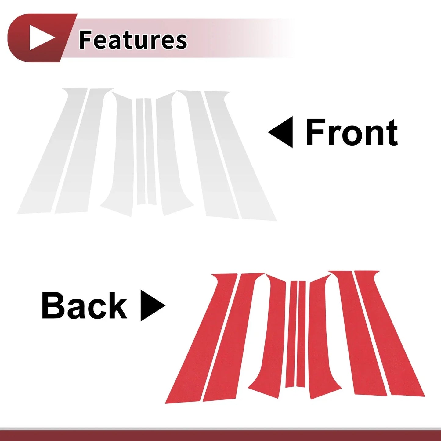 Door Pillar Window Trim for Hyundai Santa Fe 2006-2012 Silver Tone