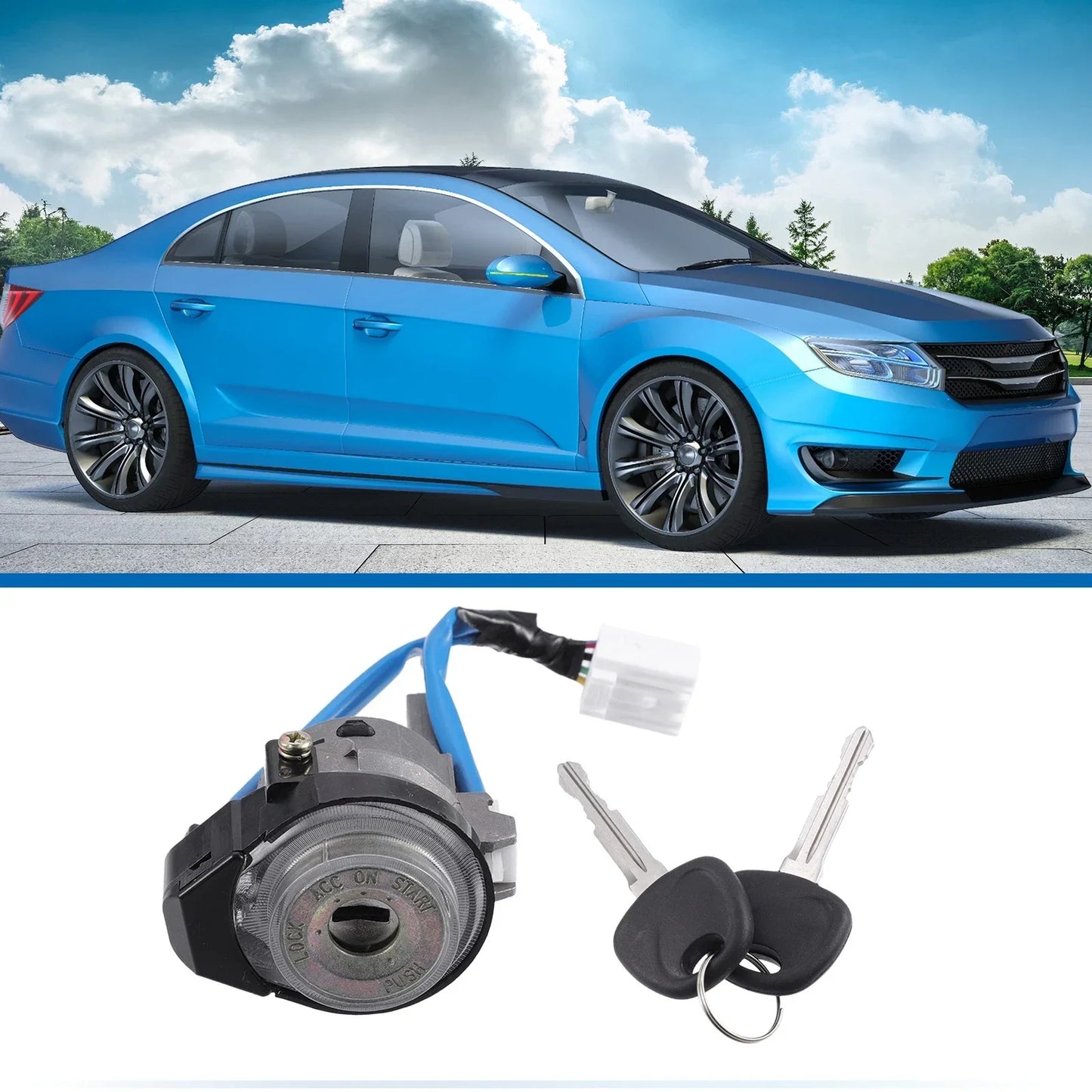 Ignition Switch Lock Cylinder w/ 2 Keys for Hyundai Elantra (2001-2006)