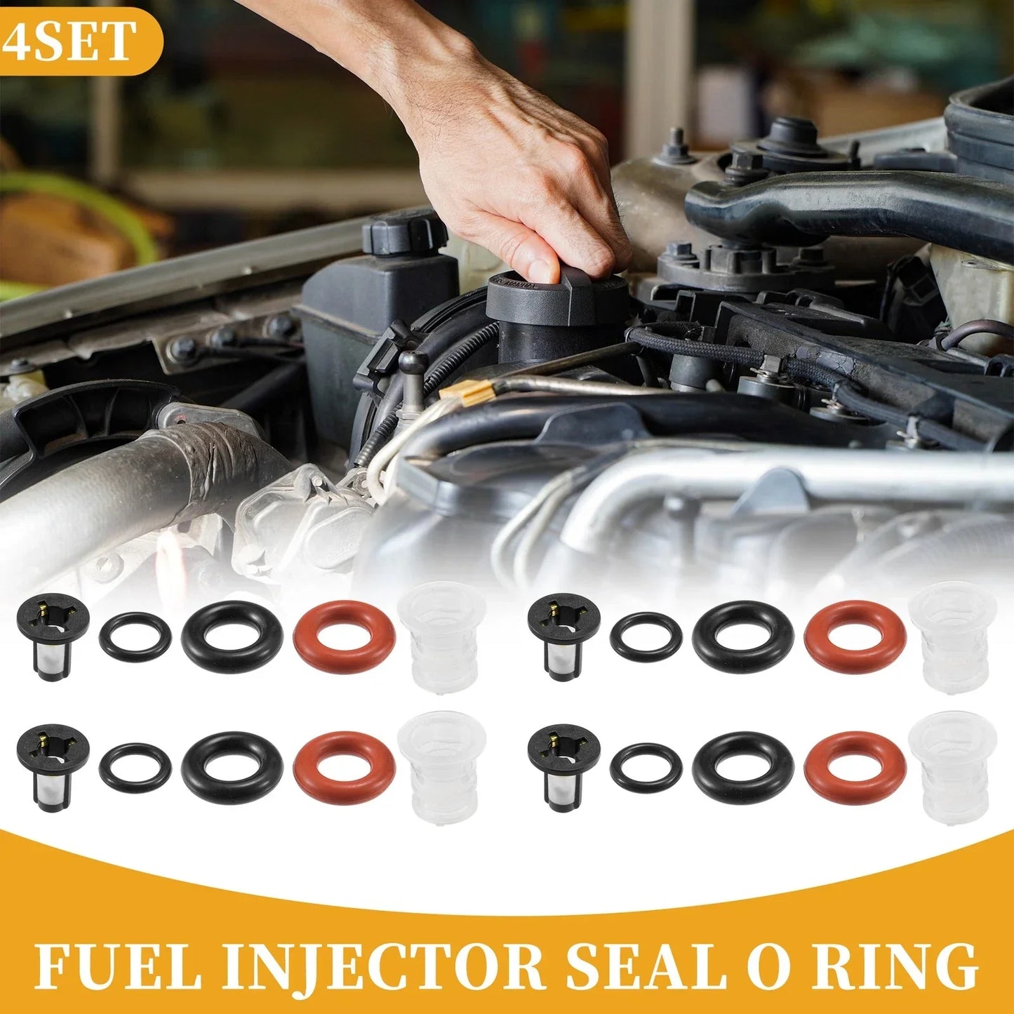 Fuel Injector Seal O Ring for Honda Civic CR-V (2001-2006) - NBR Rubber Black