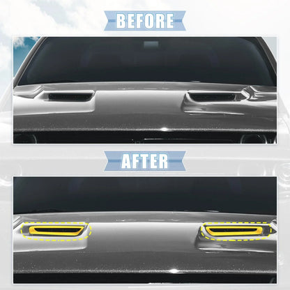 Engine Hood Air Conditioner Outlet Cover Trim Yellow for Dodge Challenger (2015-2023)