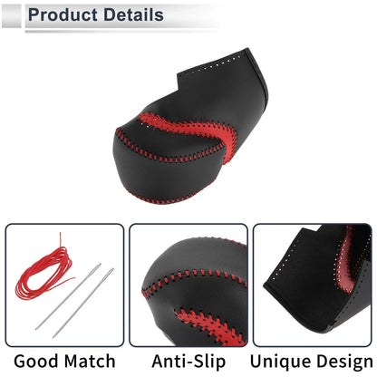 Gear Shift Knob Cover for Honda Accord 2013-2017 Red Black Faux Leather