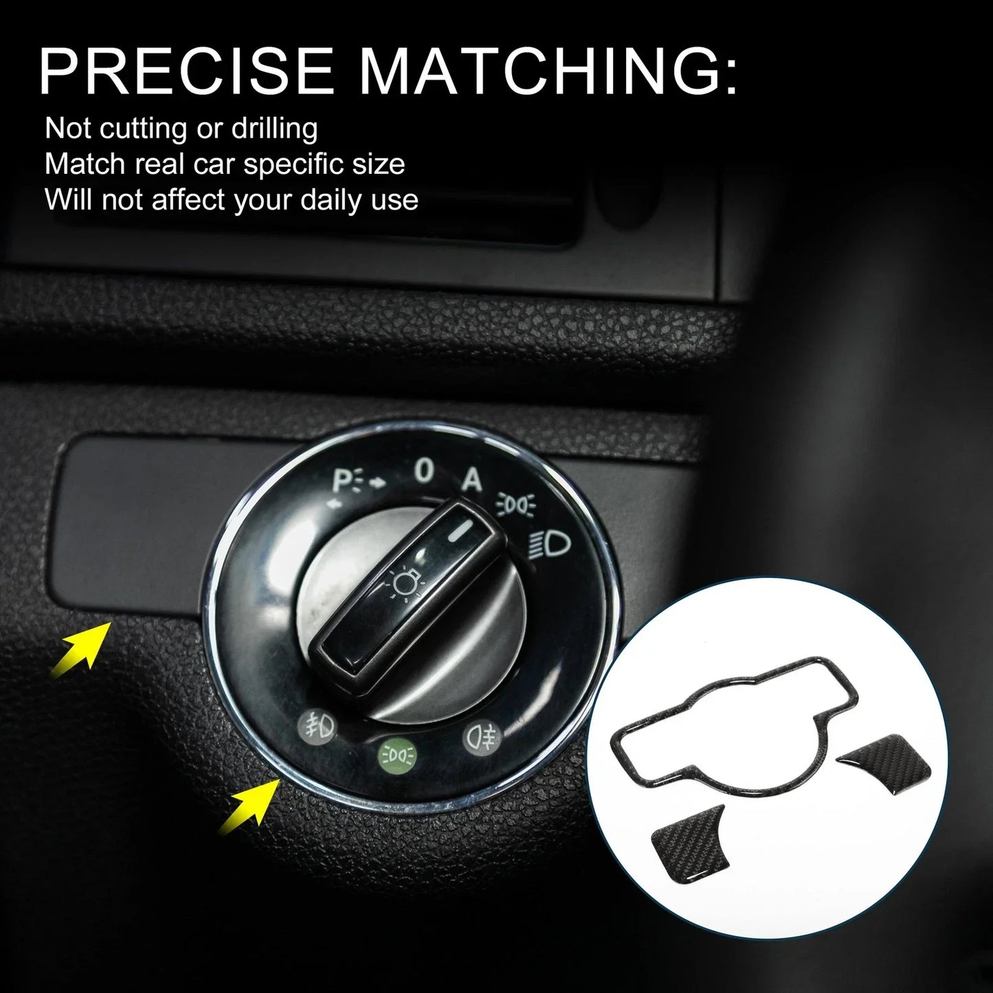 Headlight Switch Cover Stickers for Mercedes-Benz A B C E G Class CLA (2013-2023)