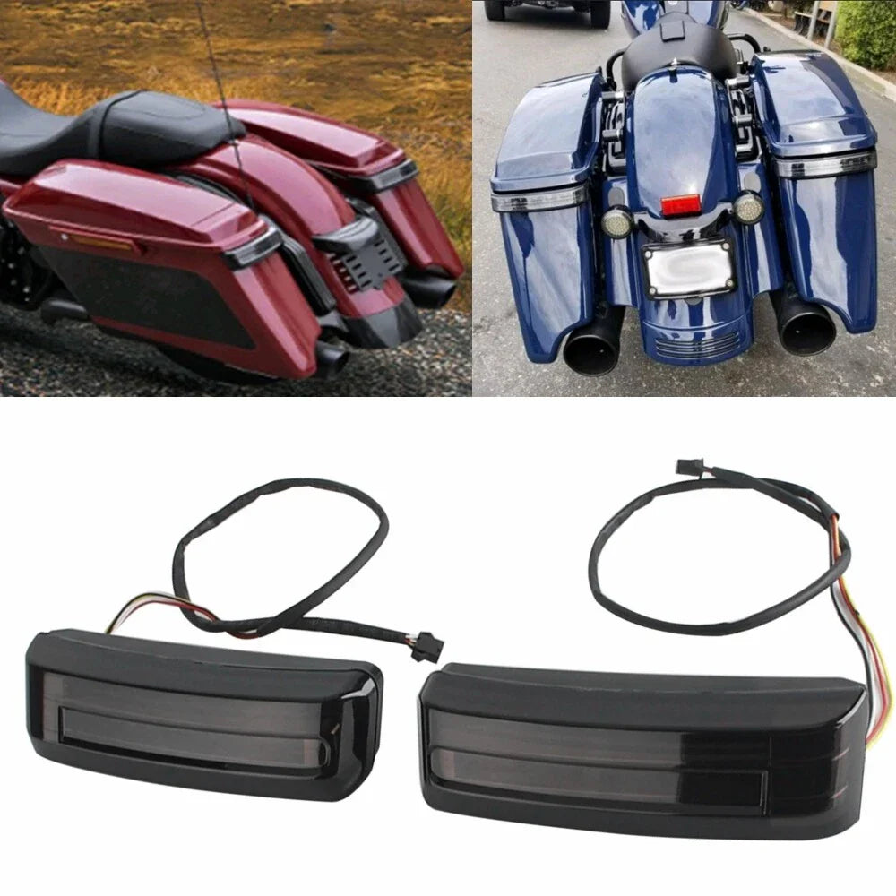 Smoke LED Saddlebag Brake Turn Tail Signal Lights for Harley Road Glide (24)