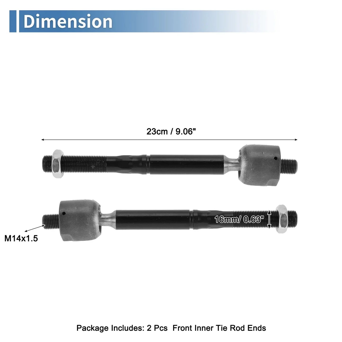 2 x Front Inner Tie Rod End Links for Chrysler 300, Dodge Charger (2011-2014)