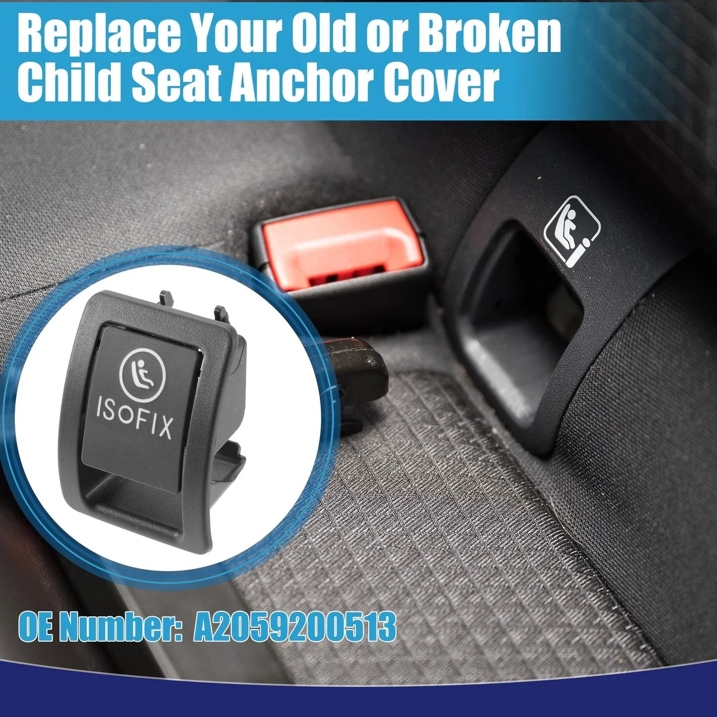 Rear Child Seat Anchor ISOFix Cover for Mercedes Benz