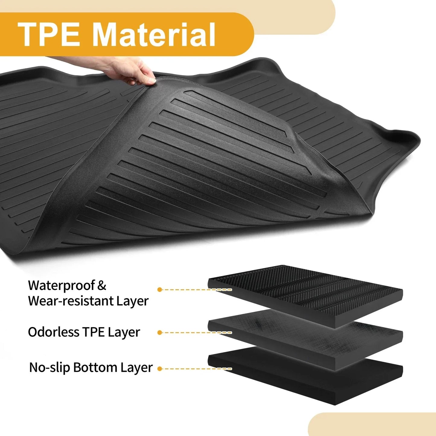Cargo Liner Rear Trunk Mat for Honda CR-V 5 Seat (2013-2017) Stripe Pattern