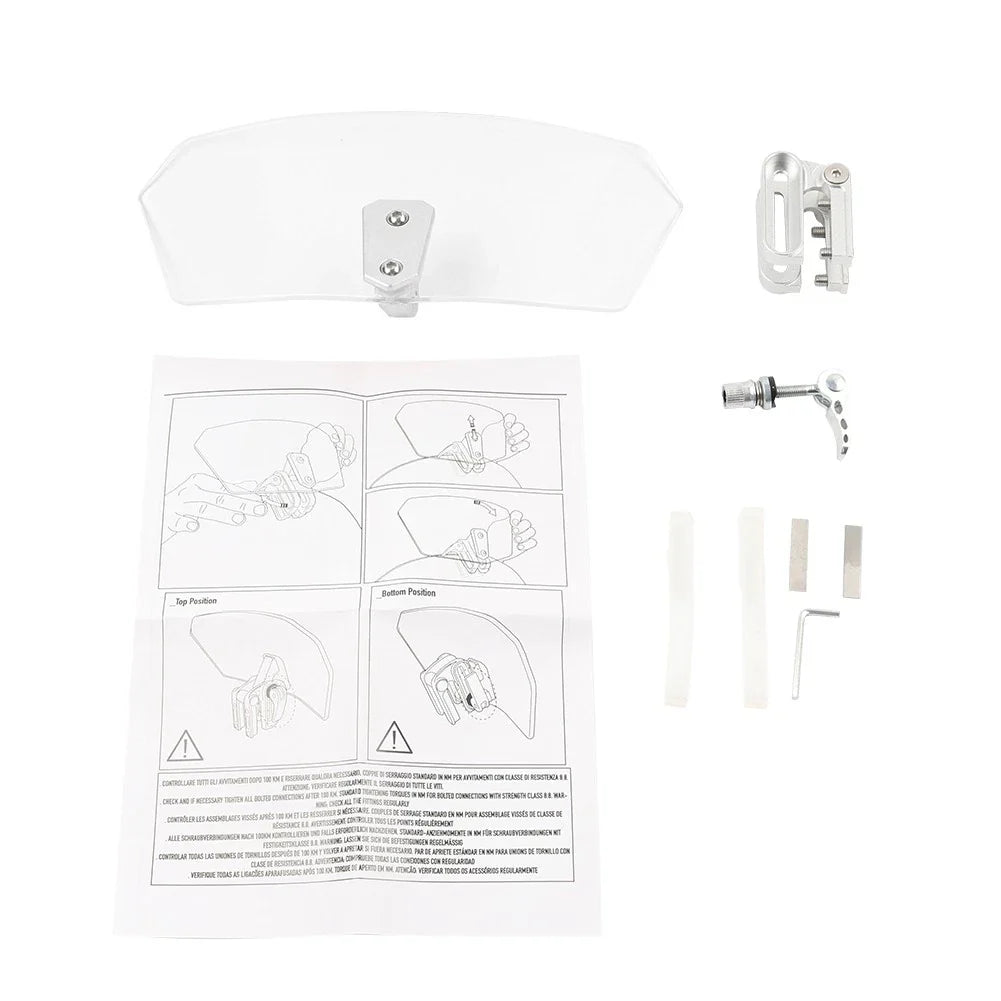 Universal Adjustable Clear Clip-On Windshield Air Deflector for Car