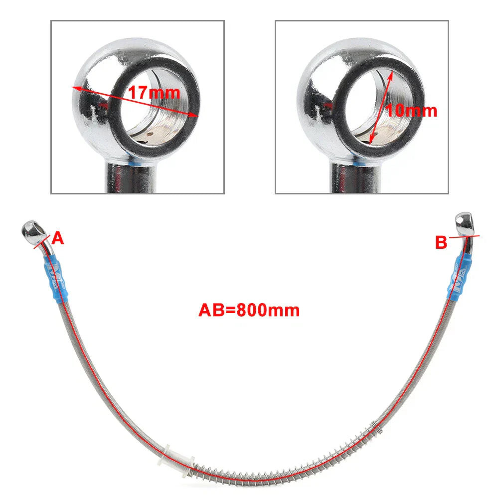 80cm Braided Steel Brake Clutch Oil Hose Line for Motorcycle