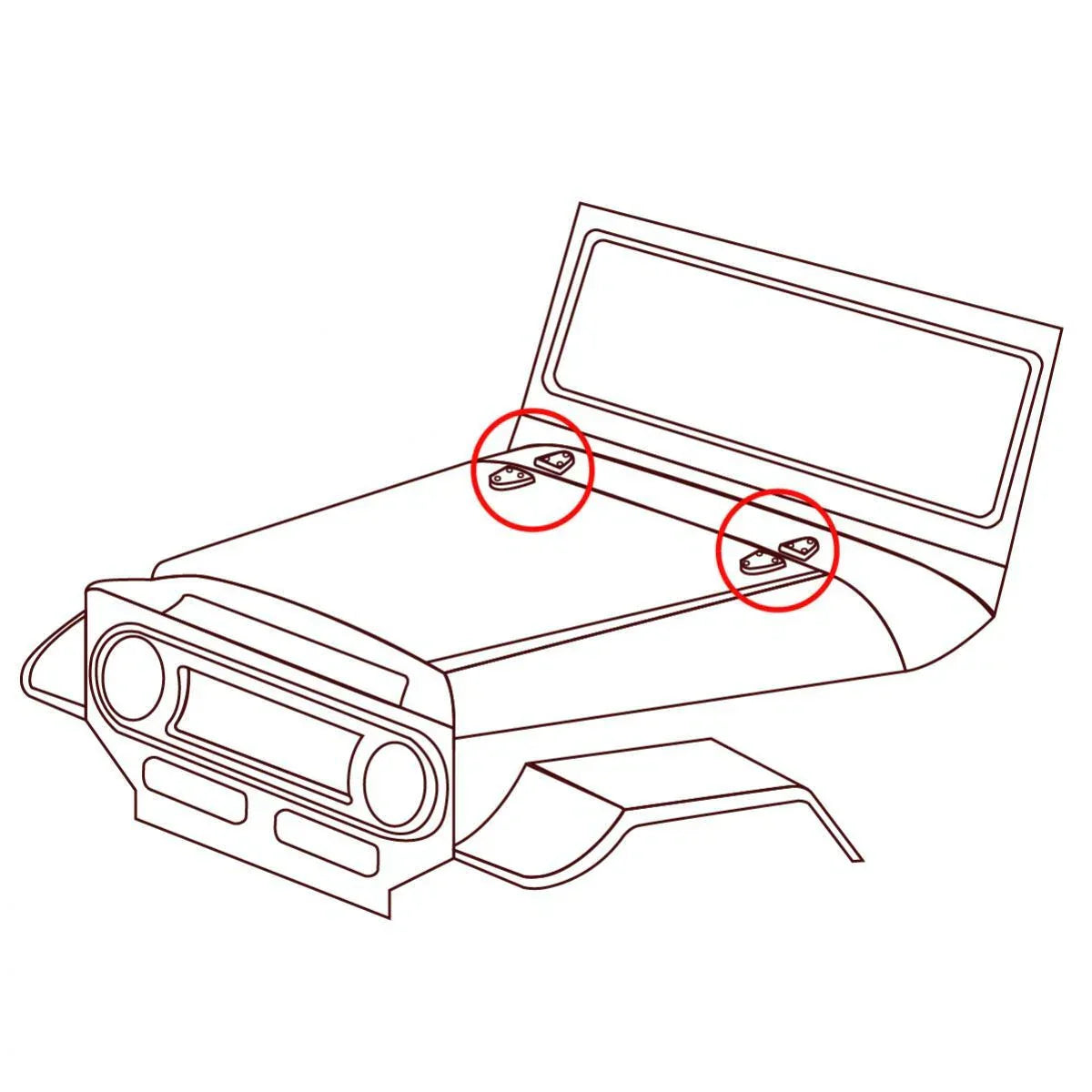Hood Hinge Cushion Rubber Sheet Trim Fits Toyota Land Cruiser SUV FJ40 69-84 D10