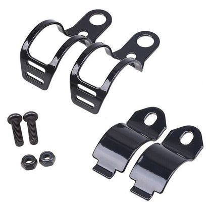Fork Ear Clamp Turn Signal Light Mount Bracket for Harley Chopper Black