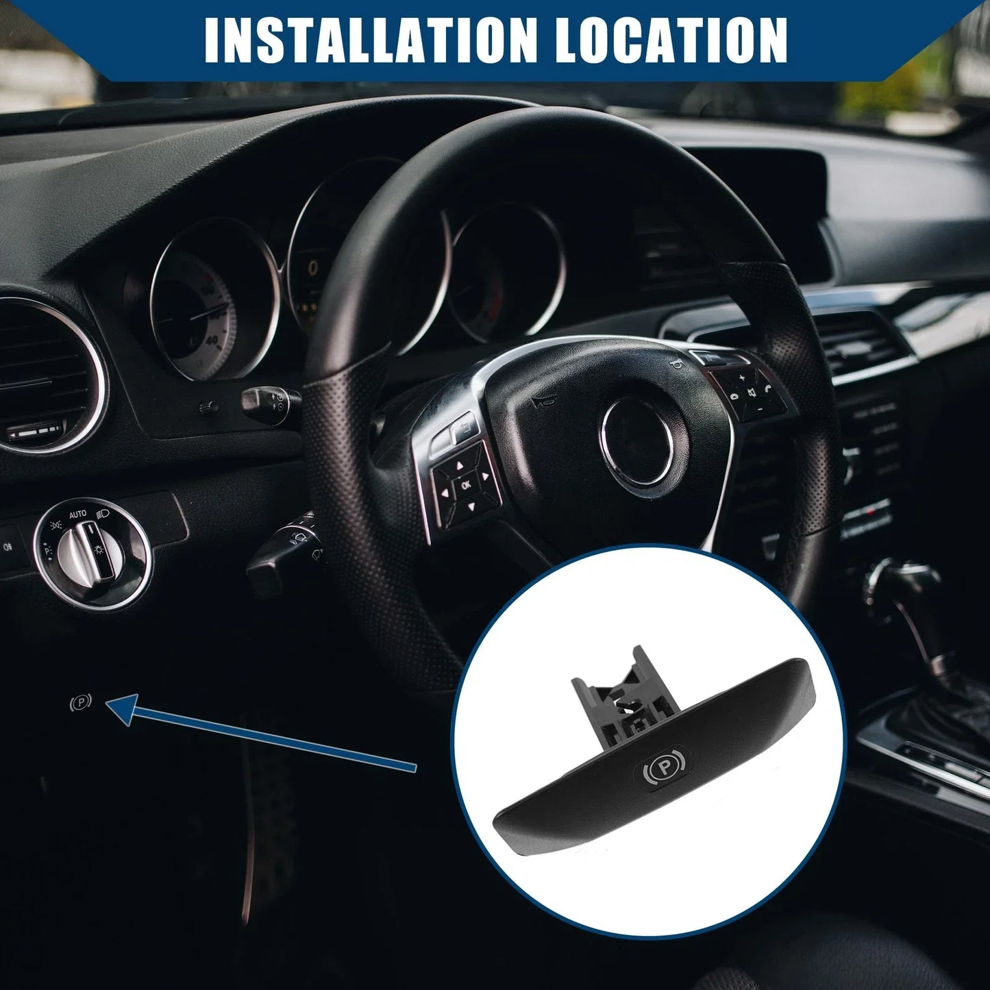 Inner Parking Brake Handle for Mercedes-Benz C250 (2012-2015) Durable Plastic