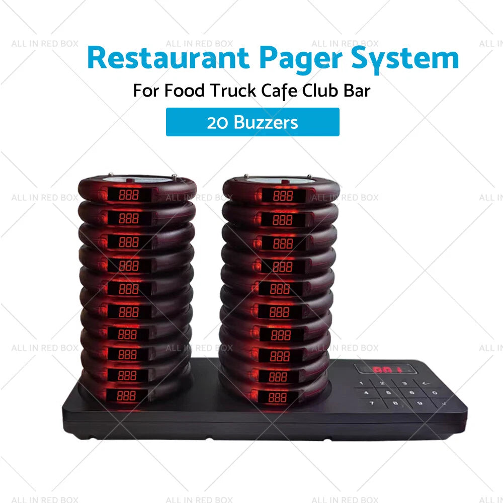 20 x Waterproof Wireless Restaurant Pager System for Food Truck