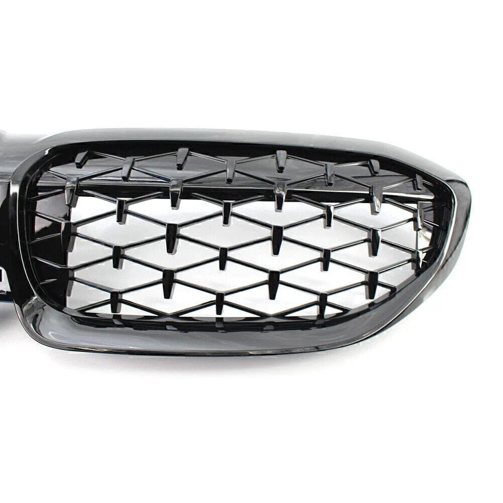 Front Bumper Upper Mesh Grille for BMW 3 Series G20 (2019-2022) Glossy Black