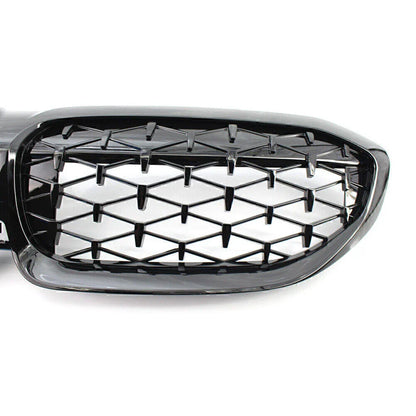 Front Bumper Upper Mesh Grille for BMW 3 Series G20 (2019-2022) Glossy Black