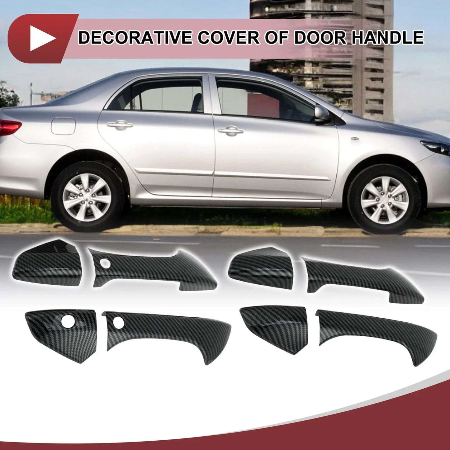 Car Door Handle Cover Set for Honda Accord (2008-2012) - Black ABS