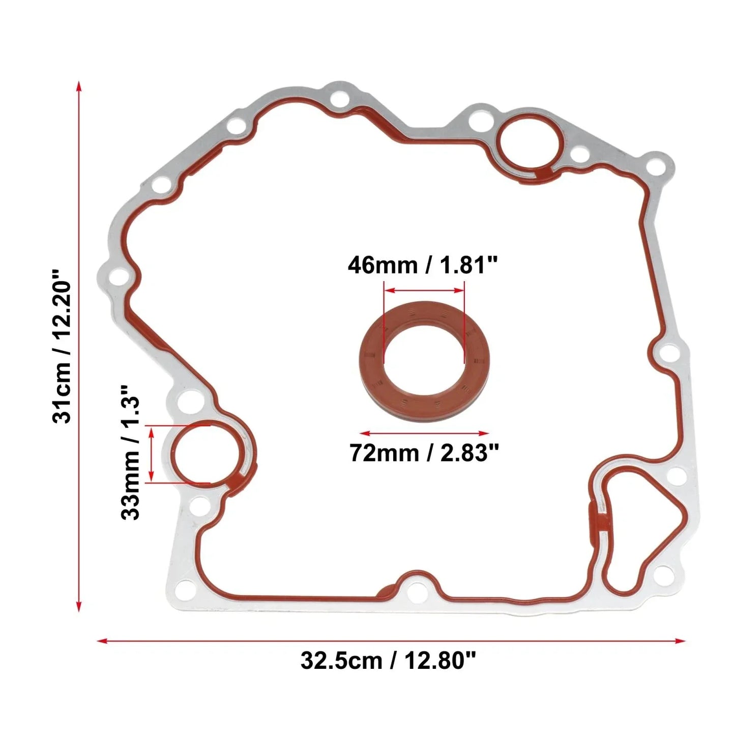 Engine Timing Cover Seal Gaskets Set for Chrysler Dodge 3.4L 4.7L (2000-2004)