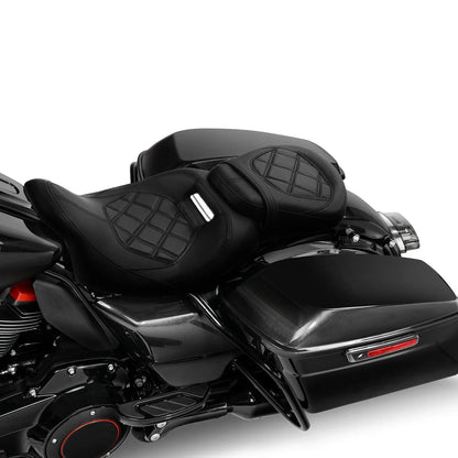 Low Profile Black Driver & Passenger Seats for Harley Street Glide (2009-2023)