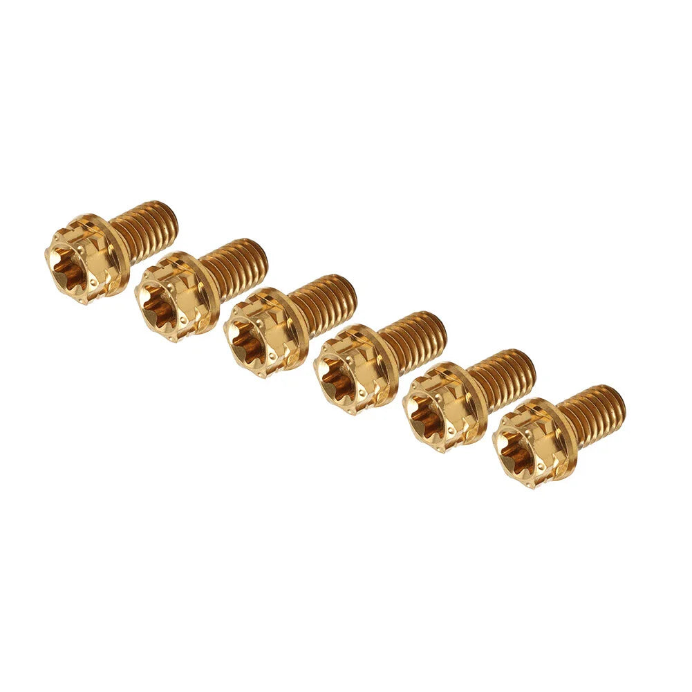 6pcs M6x10mm Titanium Torx Head Flange Screws for Motorcycle/Bike/Bicycle