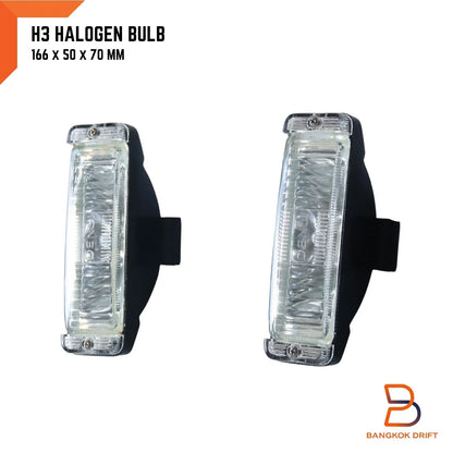 DJ Universal 2" White Fog Lamp H3 12V 55W for Bumper Light