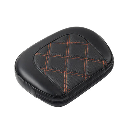 Passenger Sissy Bar Backrest Pad with Orange Stitching for Harley Electra Glide