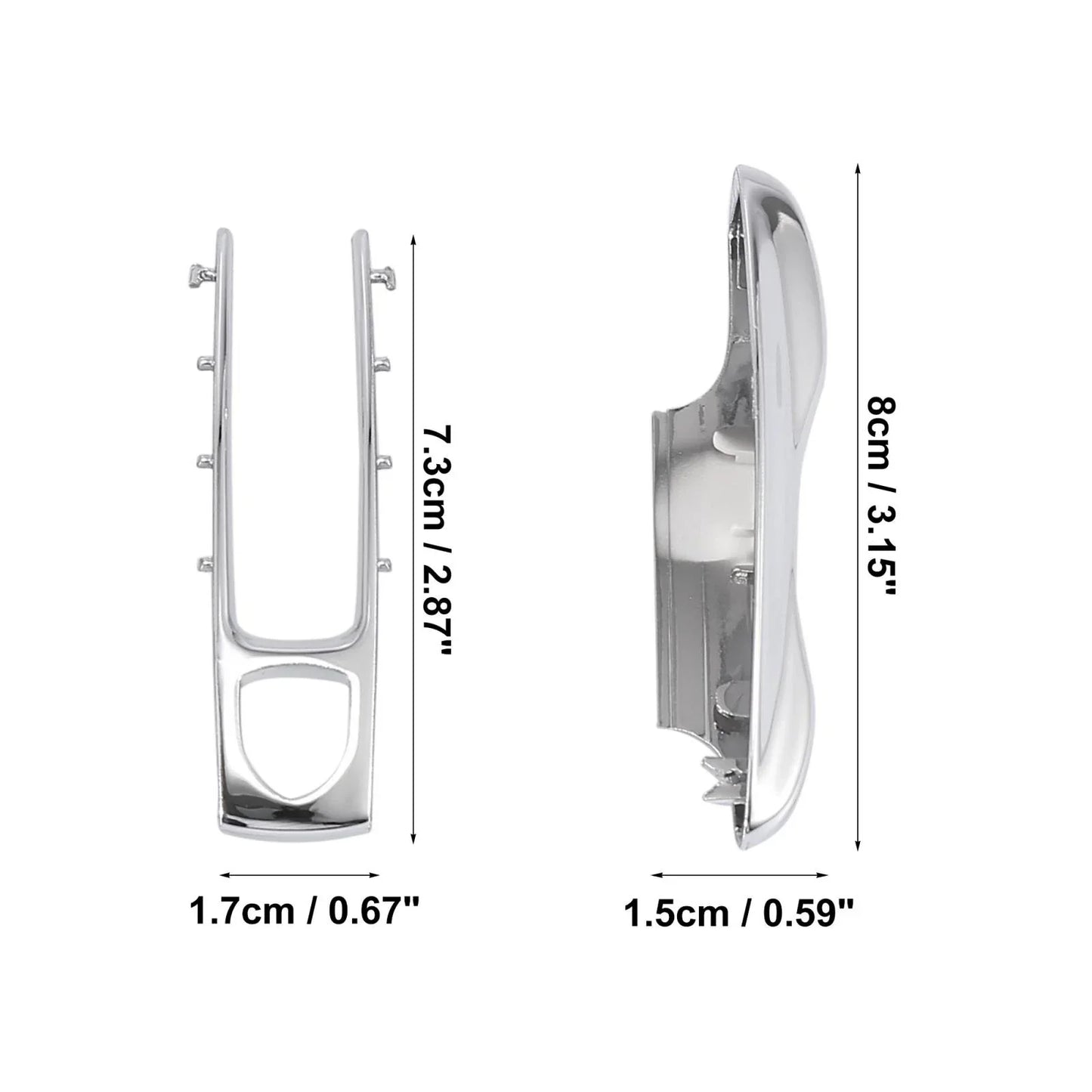 Silver Tone Key Cover Fob Shell for Porsche Panamera Cayenne (2010-2023)