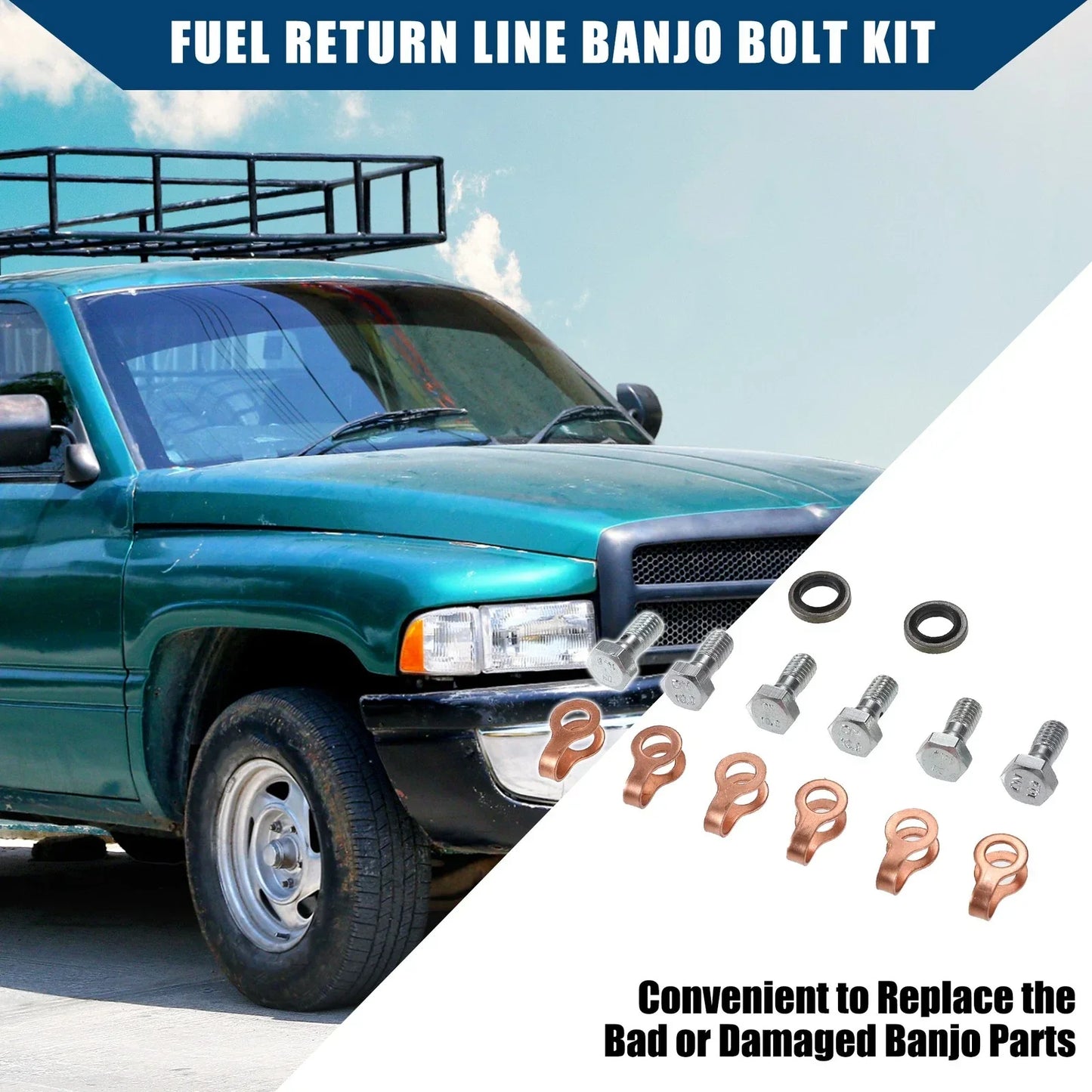 Fuel Return Line Banjo Bolt Copper Gasket for Dodge 12V 6BT (1994-2002)