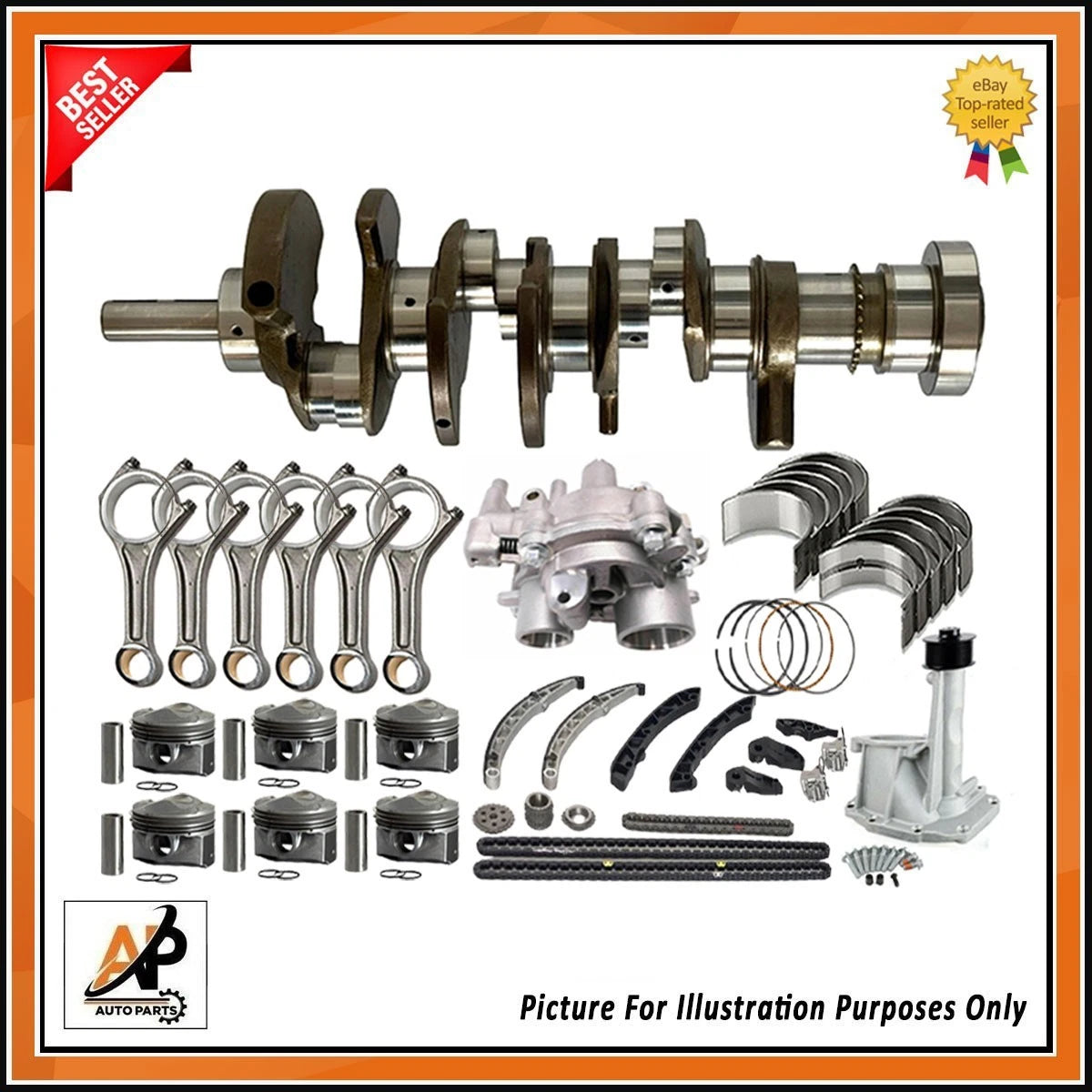 Crankshaft Engine Rebuild Parts Kit for Jaguar F-Type F-PACE (2012–2024)