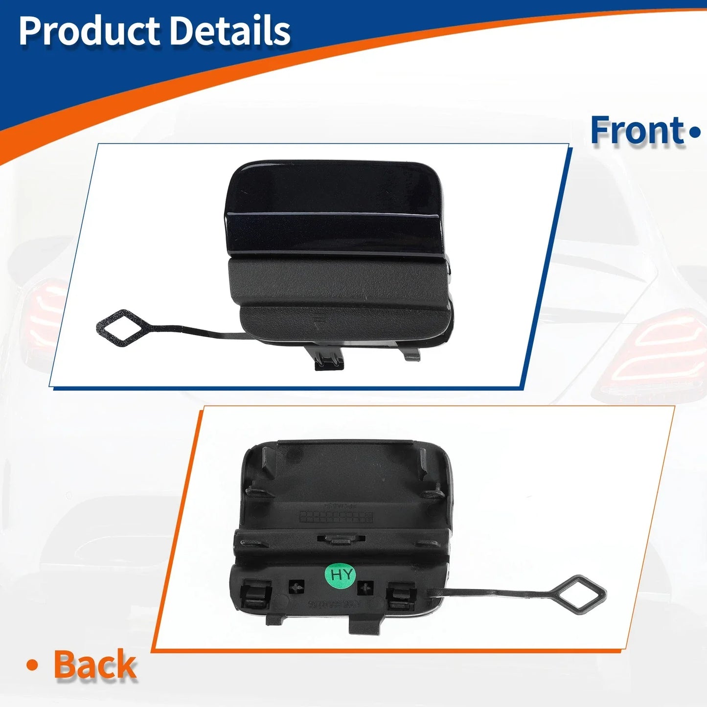 Rear Bumper Tow Hook Cover for Mercedes-Benz (2016-2023) Caliche Blue