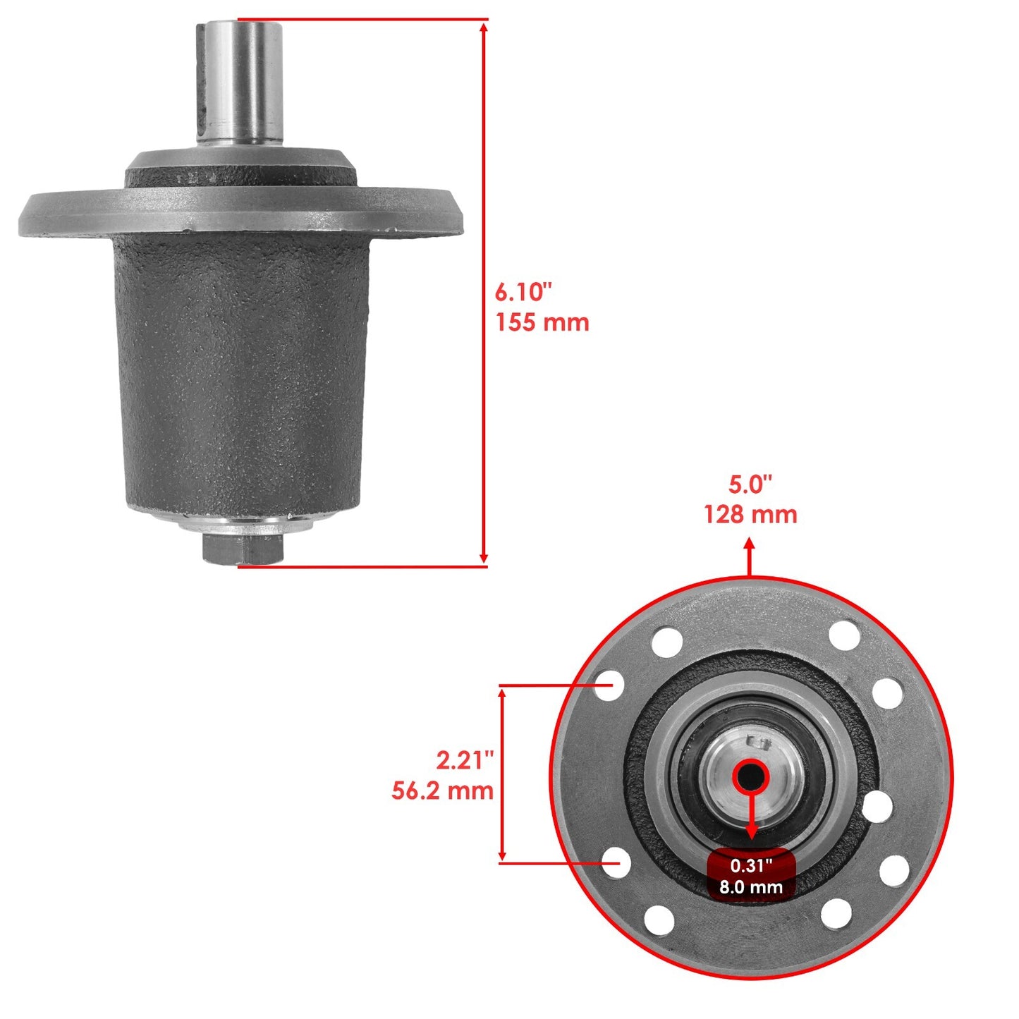 Deck Spindle Assembly with Blade for Gravely 36 in 60 in (2000–2010)