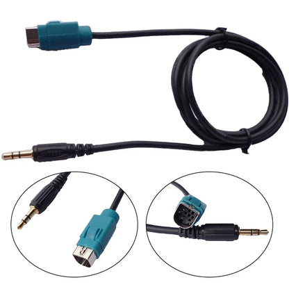 Black Cable Adapter for ALPINE KCE-236B CDA-9884