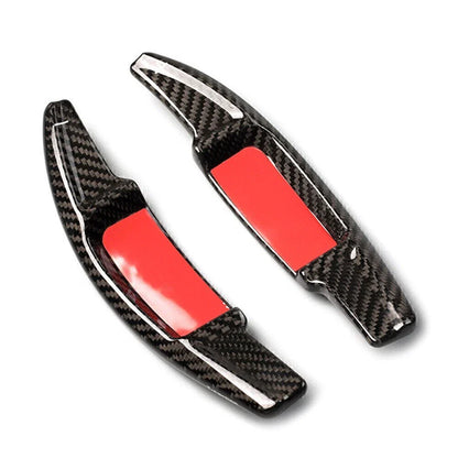 Black Carbon Fiber Steering Wheel Shift Paddle Pads for Benz E-Class (2021)