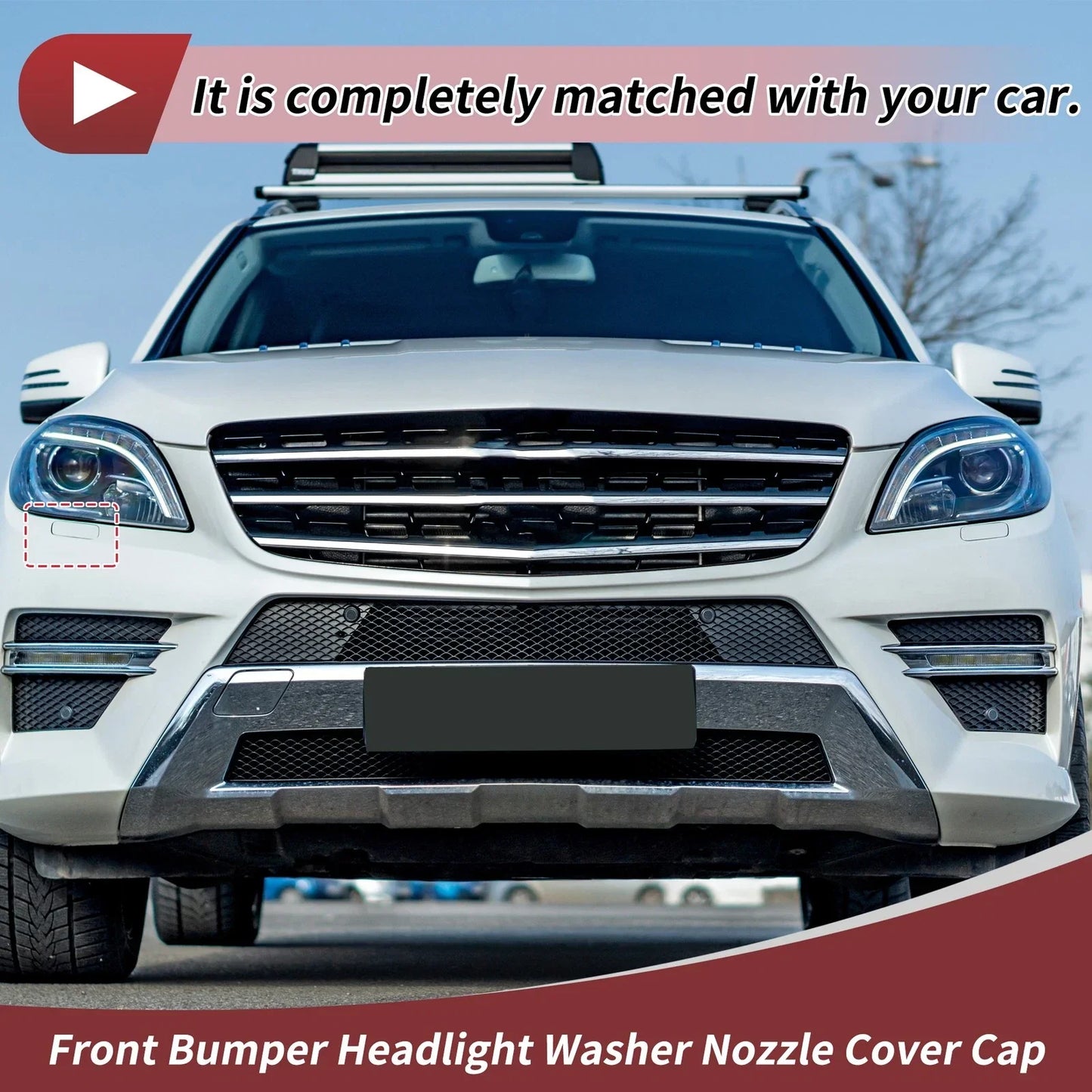 Front Right Side Bumper Headlight Washer Nozzle Cover for Mercedes-Benz ML63