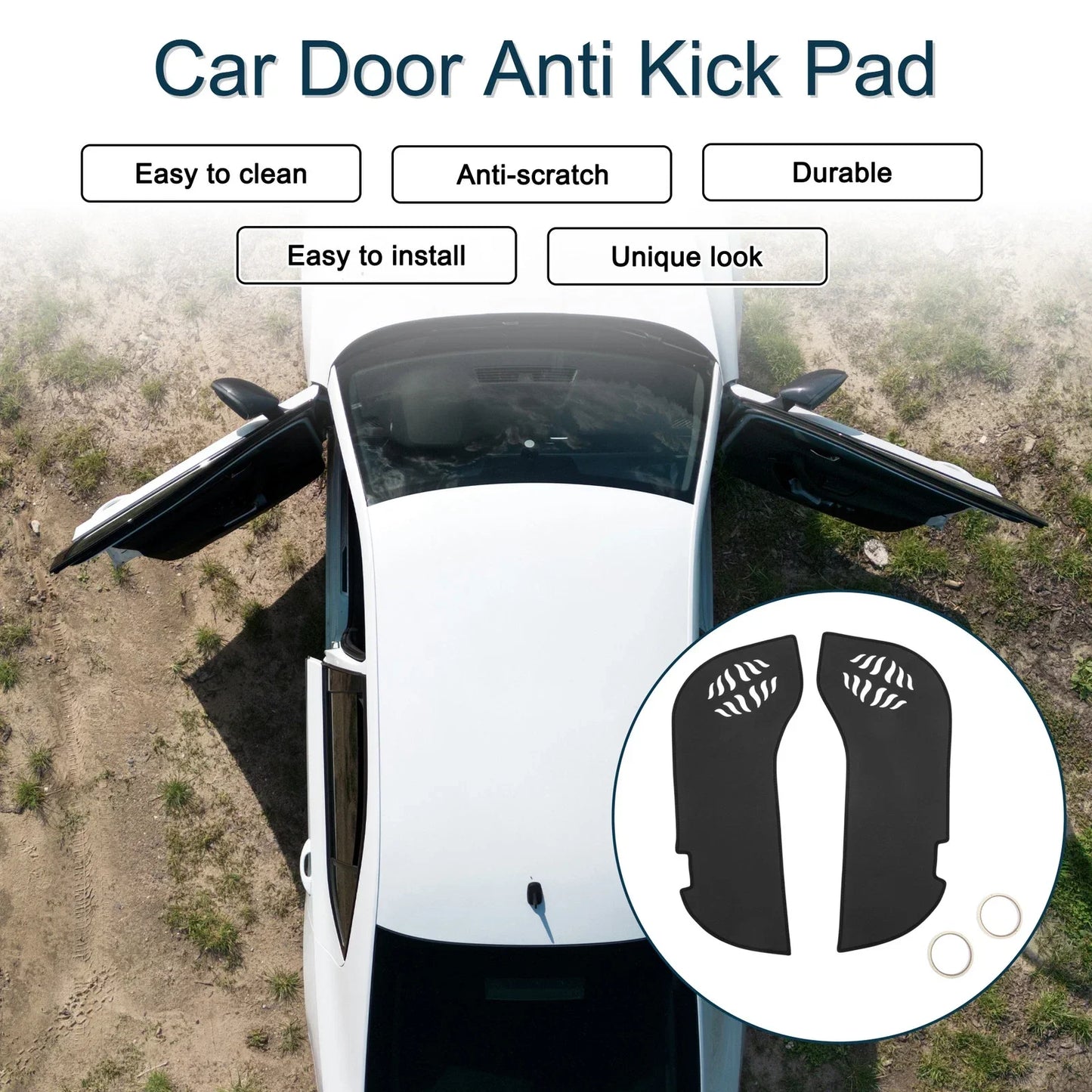 Car Door Anti Kick Pad Sticker Protector for Honda Alfa 2023 Black 1 x Set