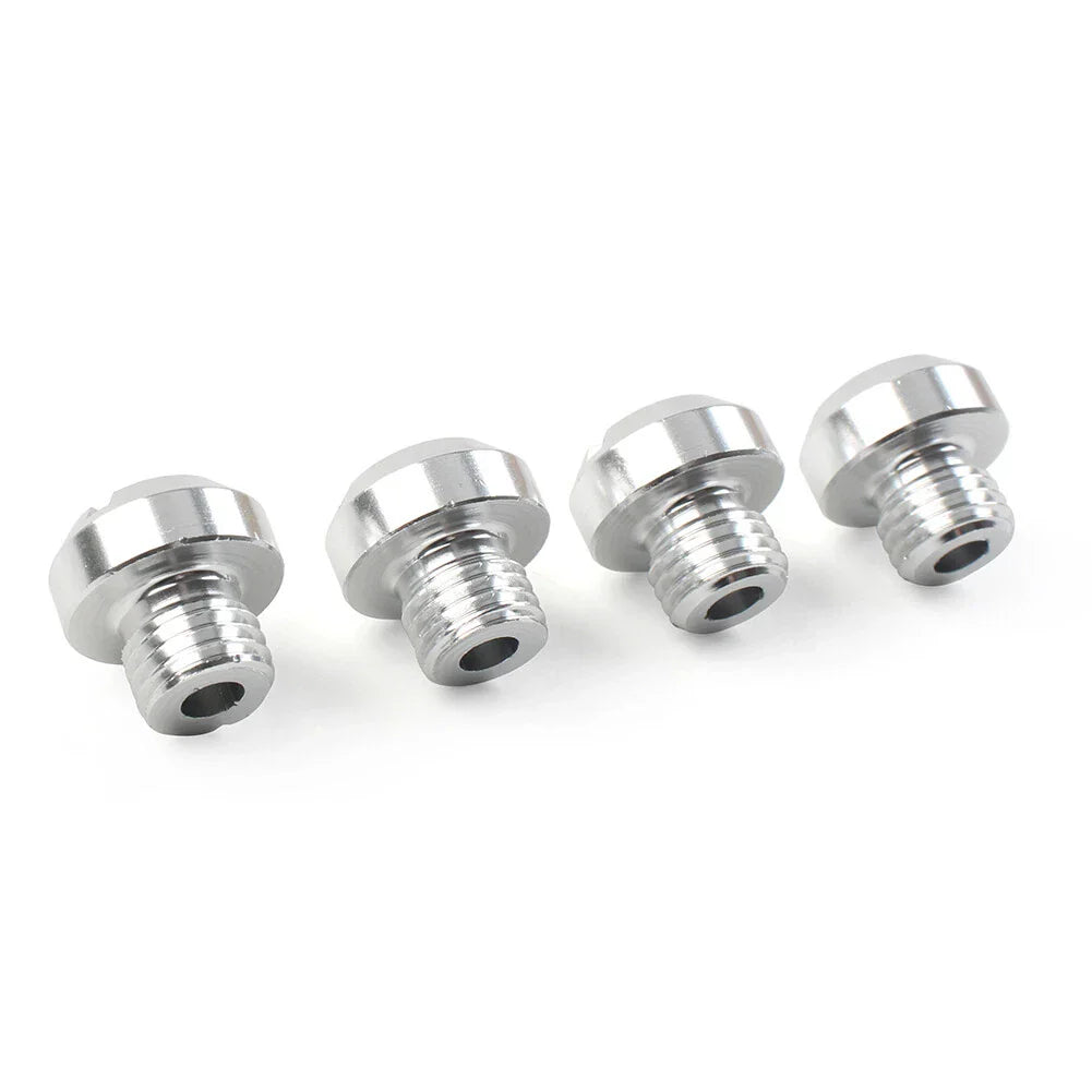 4PCS M10 Motorcycle Mirror Hole Blanking Plugs Screws Caps Silver