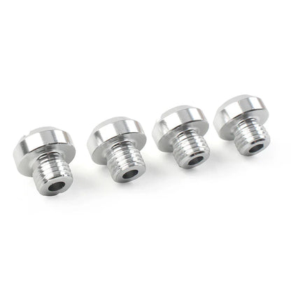 4PCS M10 Motorcycle Mirror Hole Blanking Plugs Screws Caps Silver