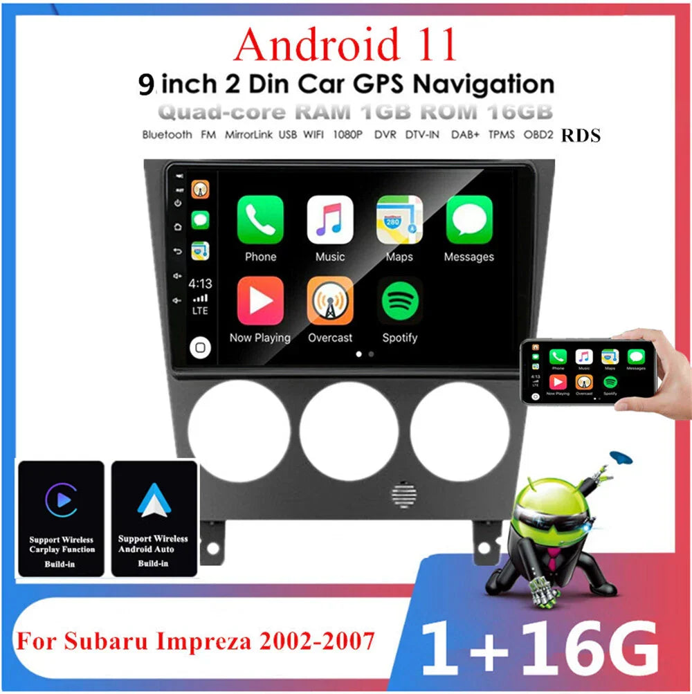 9" Stereo Radio Head Unit for 2002-2007 Subaru Impreza (2002-2007)