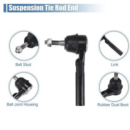 6pcs Front Inner Outer Tie Rod Ends for Dodge Grand Caravan (2008-2020)