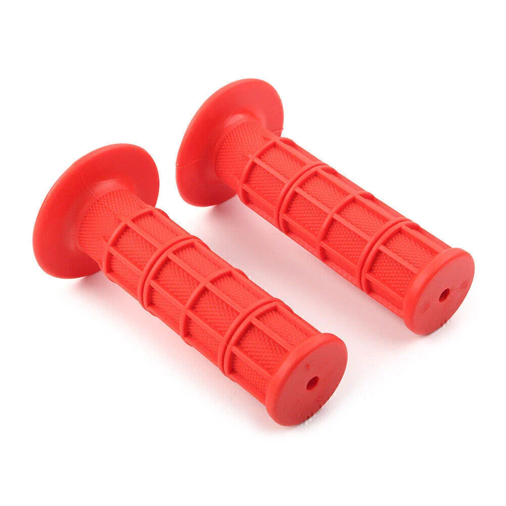 Red Rubber 7/8" & 1" Pro Hand Grips for ATV MX Dirt Bike Enduro