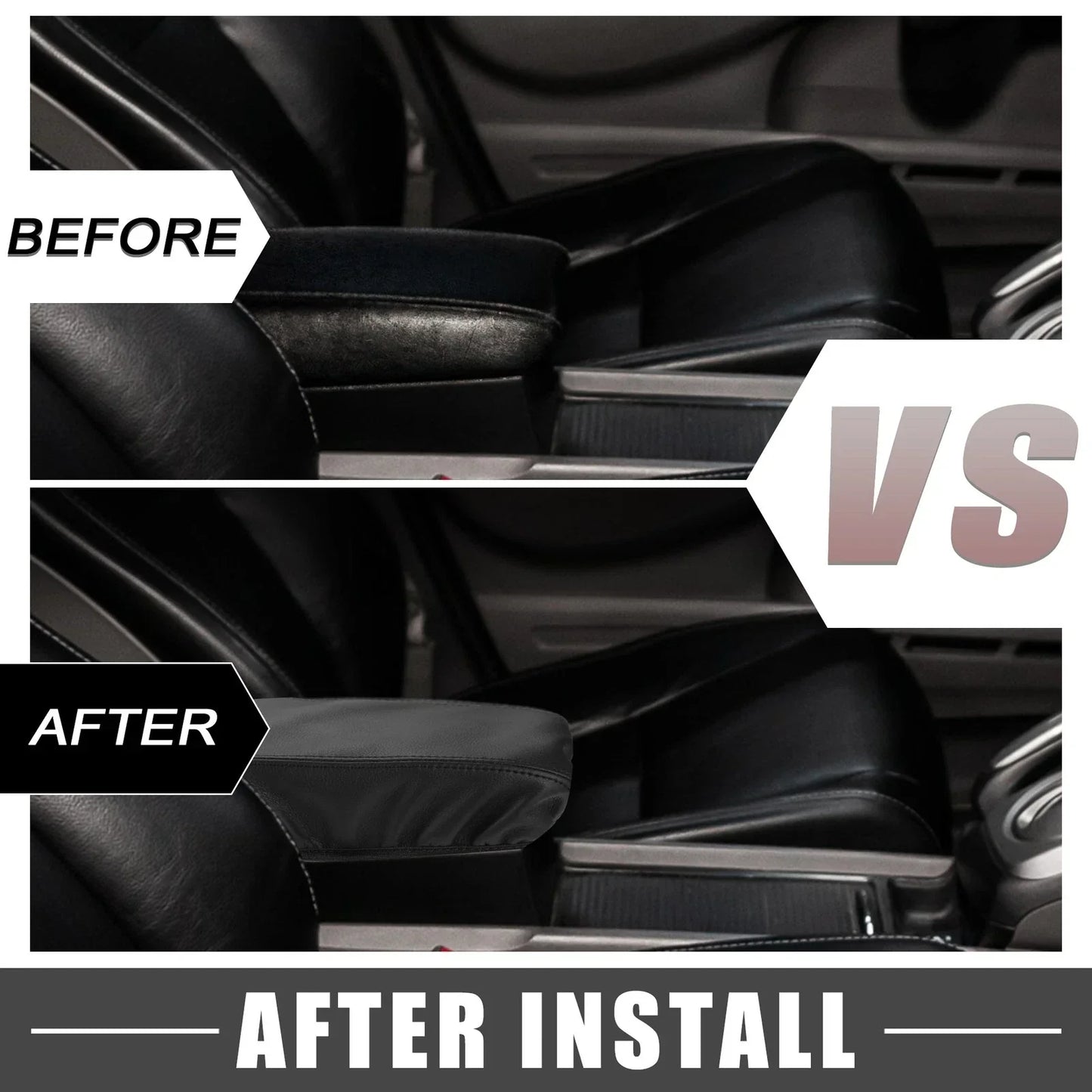 Car Center Console Armrest Cover Trim for Honda Civic (2022-2023) Black