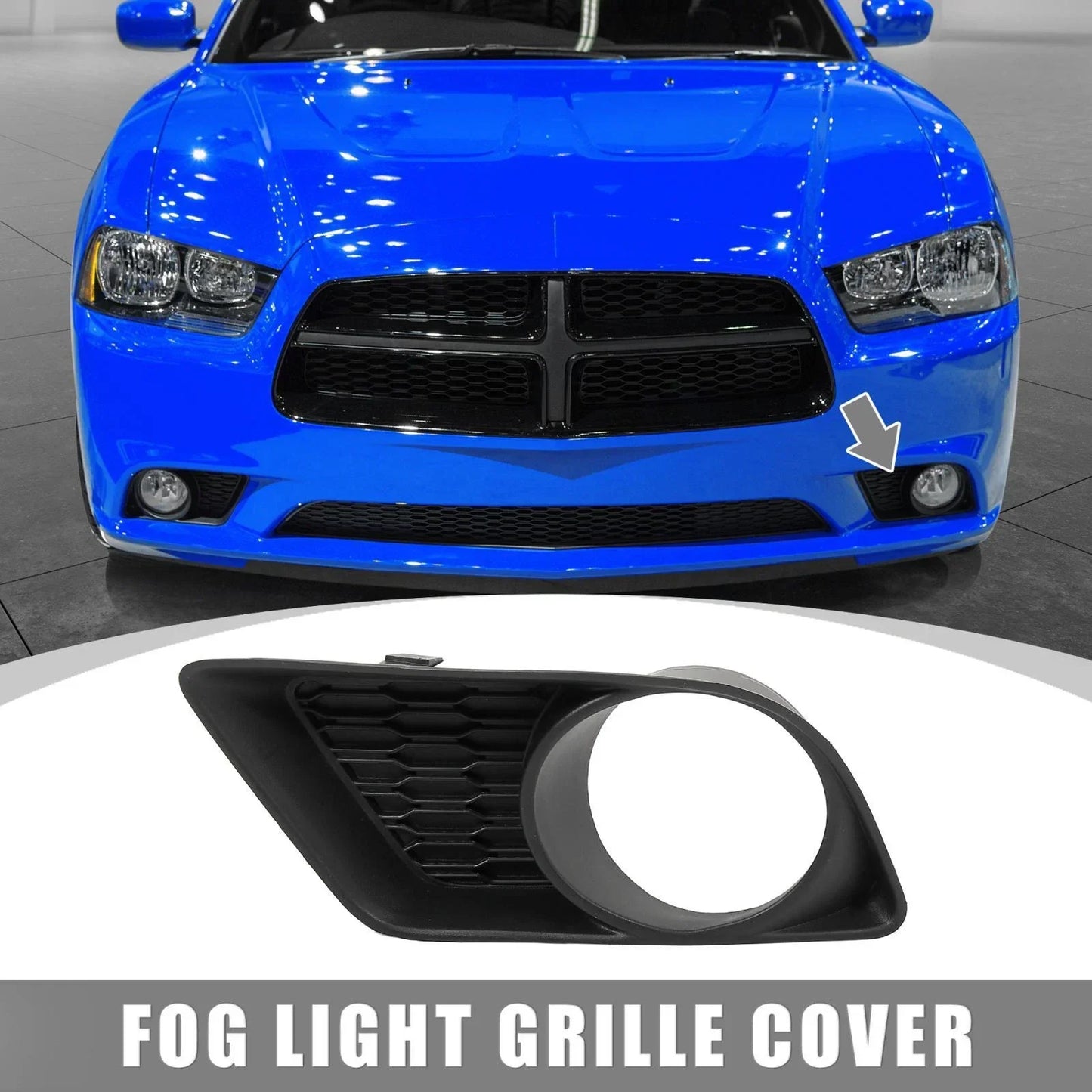Front Left Fog Light Grille Cover for Dodge Charger (2011-2014)