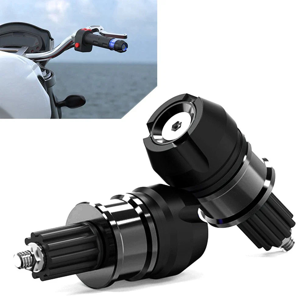 Black CNC Aluminum Handlebar Grips Bar End Cap Plugs for Motorcycle ATV