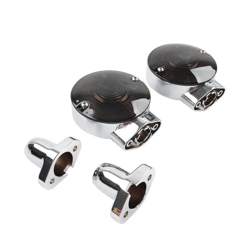 Smoke Lens Front Flat Turn Signal Housing for Harley Fat Boy Heritage Softail