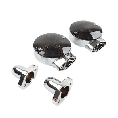Smoke Lens Front Flat Turn Signal Housing for Harley Fat Boy Heritage Softail